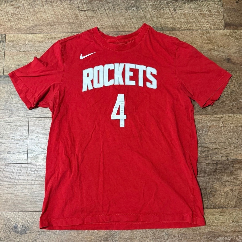 Nike Houston Rockets Jalen Green 4 NBA Red T-Shirt Mens Large L Short Sleeve